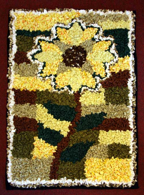 Sunflower rag rug