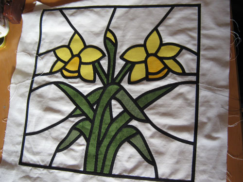 WIP: Stained glass quilt block by Marge
