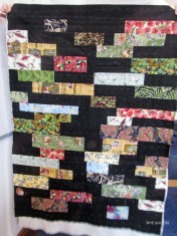 Back of Anne's New Zealand fabrics quilt.